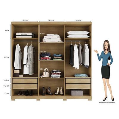 Cômoda 4 Gavetas New E Guarda Roupa Casal San Diego Carvalho Americano Tx -incorplac