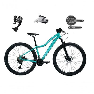 Bicicleta Aro 29 Absolute Hera Feminina Câmbios Shimano Altus 27v K7 Freio Hidráulico Garfo Com Trava Verde 17