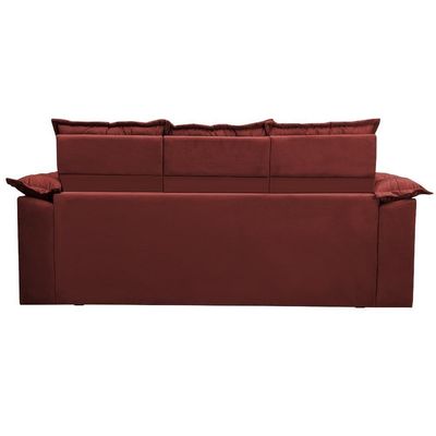 Conjunto De Sofá 3 E 2 Lugares Retrátil Reclinável Cama Inbox Compact 2,00x1,50m Velusoft Vermelho