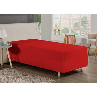 Jogo De Cama Solteiro Nobre 2 Peças Luva De Box 55cm De Altura Malha 100% Algodão - Vermelho
