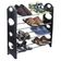 Sapateira 12 Pares Grande Ampliavel Estante Desmontavel 4 Prateleiras Em Aluminio Preta