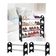 Sapateira 12 Pares Grande Ampliavel Estante Desmontavel 4 Prateleiras Em Aluminio Preta