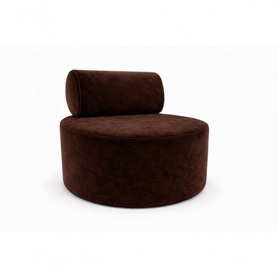 Poltrona Orgânica Decorativa Flora Sofisticada Para Sala E Recepção Suede Marrom Eli Móveis E Decoração