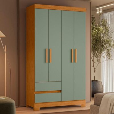 Armário De Quarto E Prateleiras 4 Portas Cinamomo