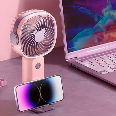 Mini Ventilador De Mão Mesa Portátil Recarregável Vento lilás