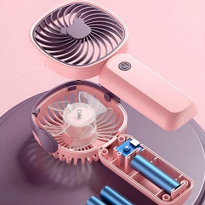 Mini Ventilador De Mão Mesa Portátil Recarregável Vento lilás