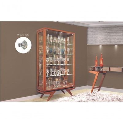 Cristaleira Moderna Vidro Puxadores Cristal Pérola Montanhês