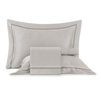 Jogo 2 Fronhas Altenburg Bordados Em Cetim 300 Fios Essenza Cinza
