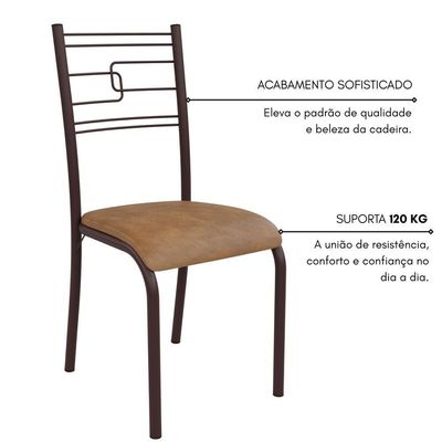 Conjunto Sala De Jantar Ella 90cm 4 Cad Marrom C- Jambo