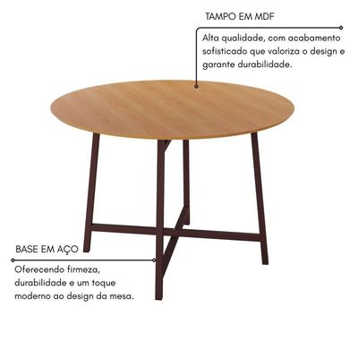 Conjunto Sala De Jantar Ella 90cm 4 Cad Marrom C- Jambo