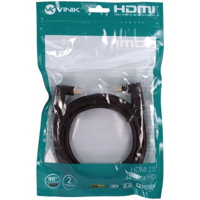 Cabo Hdmi 2.0 4k Ultra Hd 3d 90° 2m