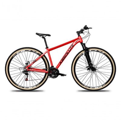 Bicicleta Aro 29 Absolute Nero 5 Alumínio Mountain Bike 24v Freio A Disco Garfo Suspensão vermelho Tam: 17