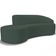 Sofá 5 Lugares Curvo Living Firenze Direito D02 Linho Verde Musgo 300cm C-117 - Lyam