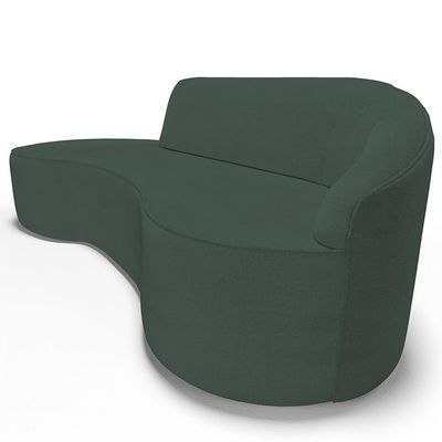 Sofá 5 Lugares Curvo Living Firenze Direito D02 Linho Verde Musgo 300cm C-117 - Lyam