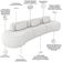 Sofá 5 Lugares Orgânico Para Sala Living 326cm Vasti M03 Bouclê Cru - Lyam Decor