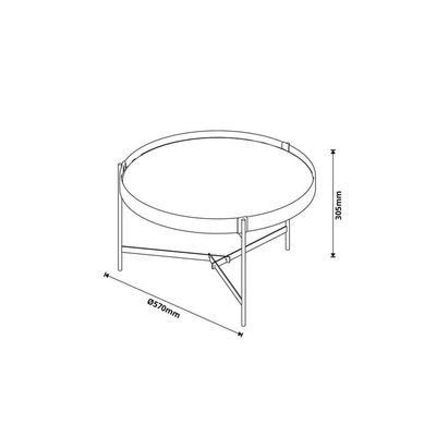 Mesa De Centro Aqua 57 Cobre Com Espelho - Imcal Moveis