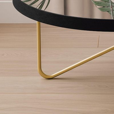 Mesa Centro Alamanda Preto Pe Dourado - Moveis Jb