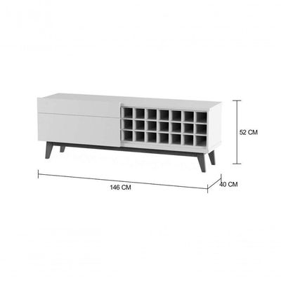 Rack Classic Ad 1.4 Branco Acetinado - Imcal Móveis