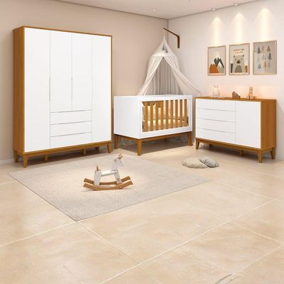 Jogo De Quarto Classic Elfe Sapateira Branco Fosco Com Savana - Moveisaqui