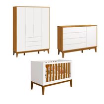 Jogo De Quarto Classic Elfe Sapateira Branco Fosco Com Savana - Moveisaqui