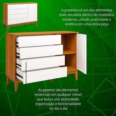 Jogo De Quarto Classic Elfe Sapateira Branco Fosco Com Savana - Moveisaqui