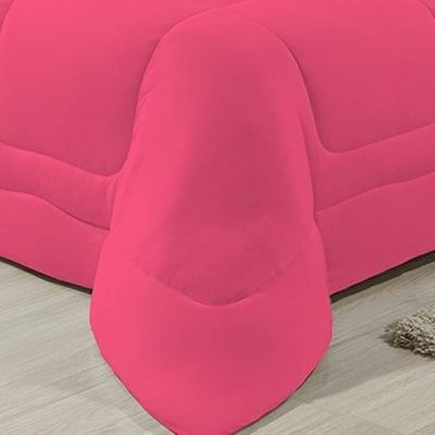 Edredom Dupla Face 100% Algodão Malha Solteiro Gran Moratta 01 Peça - Pink/ Preto