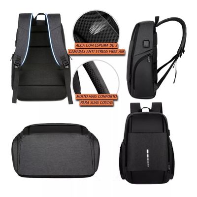 Mochila Notebook Dell Acer Hp Lenovo Masculina Entrada Usb