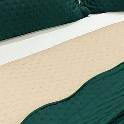Cobre Leito Colcha By-Collor King 3 Peças Esmeralda-Palha - 100% Poliéster