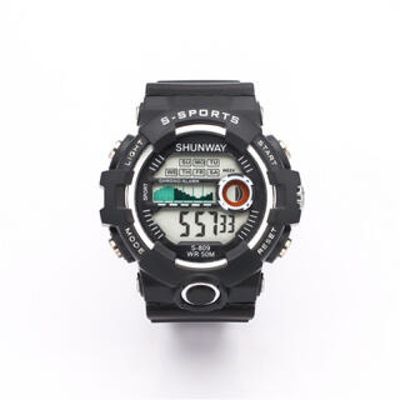 Relógio Digital Esportivo Shunway S-809 Black WR50M - Tudo em Caixa
