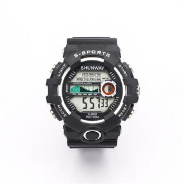 Relógio Digital Esportivo Shunway S-809 Black WR50M - Tudo em Caixa