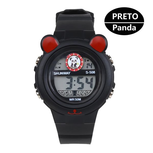 Relógio preto Panda - Tudo em Caixa