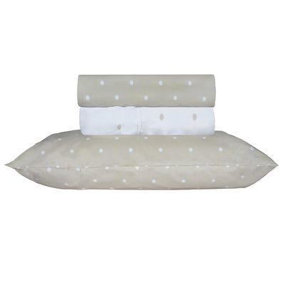 Jogo de Cama Duplo Casal 4 Peças Percal 180 Fios Petit Fendi Sonhare Prata - Sultan