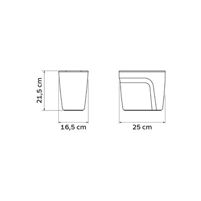 Lixeira Tramontina Compact em Polipropileno Cinza com Tampa Basculante 6,5 L