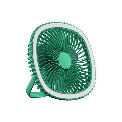 Mini Ventilador De Mesa Luz Ring Light Usb Portátil Potente Silencioso Cor:Verde
