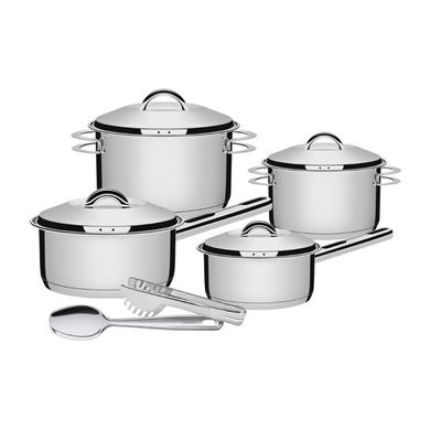 Jogo De Panelas Aço Inox Solar 4 Peças Colher E Pegador Tramontina