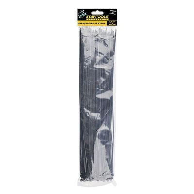 Abraçadeira de Nylon 40CM X 7,6MM com 50 UNIDADES Organização de Cabos e Fios Preta Startools