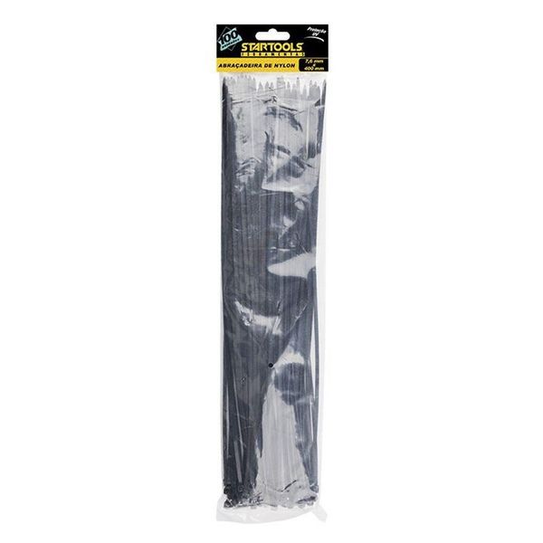 Abraçadeira de Nylon 40CM X 7,6MM com 50 UNIDADES Organização de Cabos e Fios Preta Startools