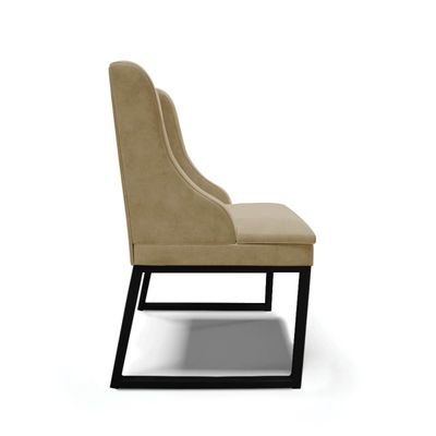 Cadeira Sala de Jantar Industrial Preto Kit 10 Liz Suede Marrom R D03 - D'Rossi