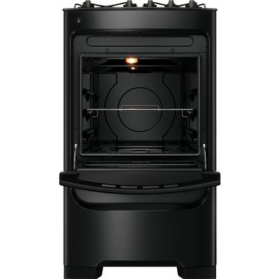 Fogão CFO4VBE com 4 Bocas Mesa de Vidro Grades Individuais Super Estáveis Consul Preto / Bivolt