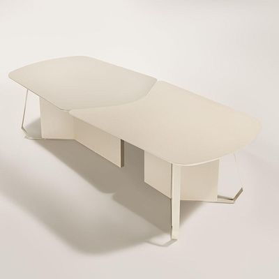 Mesa de Jantar Yang Retangular Tampo em Madeira Natural 280CM X 120CM Amêndoa