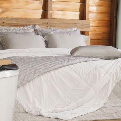 Edredom Termofresh King 100% Poliéster Microfibra Toque Gelado Branco