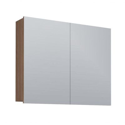 Armário Espelheira para Banheiro Boston 80 cm Jequitibá MDF com Espelho Branco