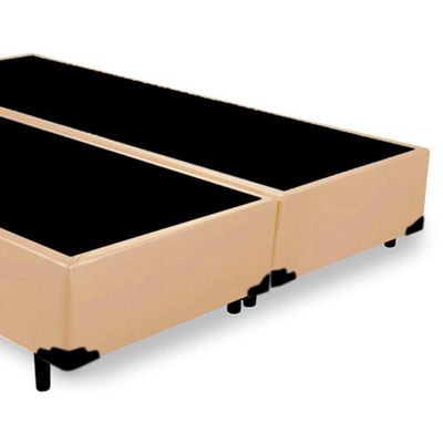 Cama Box Queen Bipartido Sintético Mega Cama Bege 158x198x42cm
