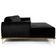 Sofá 4 Lugares Com Chaise Molino 255cm Veludo Preto C-300