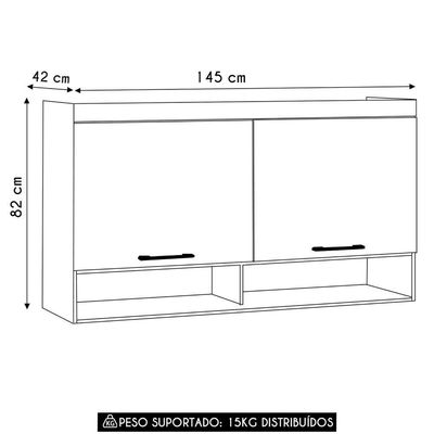 Armário Aéreo Ponte Modulado 145cm Delphi Avelã/cinnamon L01 - Mpozenato