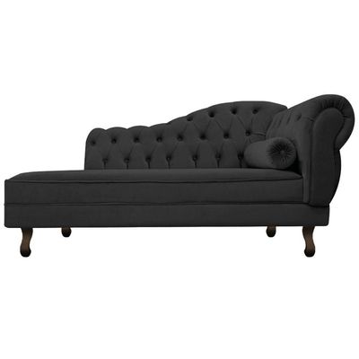 Diva Recamier Diana 140Cm Lado Esquerdo Linho - Doce Sonho Móveis Cor Cinza Escuro