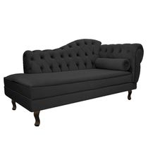 Diva Recamier Diana 140Cm Lado Esquerdo Linho - Doce Sonho Móveis Cor Cinza Escuro
