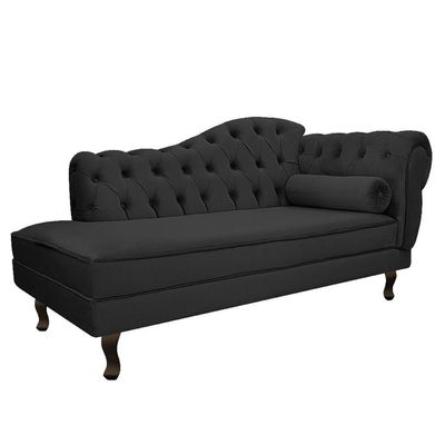 Diva Recamier Diana 140Cm Lado Esquerdo Linho - Doce Sonho Móveis Cor Cinza Escuro
