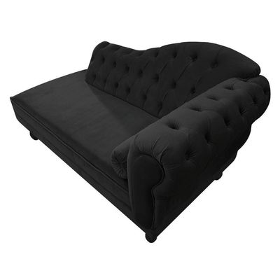 Diva Recamier Diana 140Cm Lado Esquerdo Linho - Doce Sonho Móveis Cor Cinza Escuro