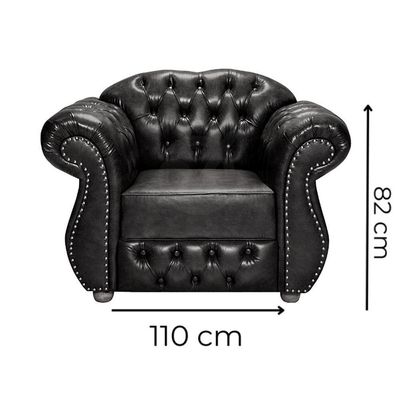 Kit 03 Peças Sofá E Poltronas Chesterfield Merlô Via Courano Marrom Pinhão